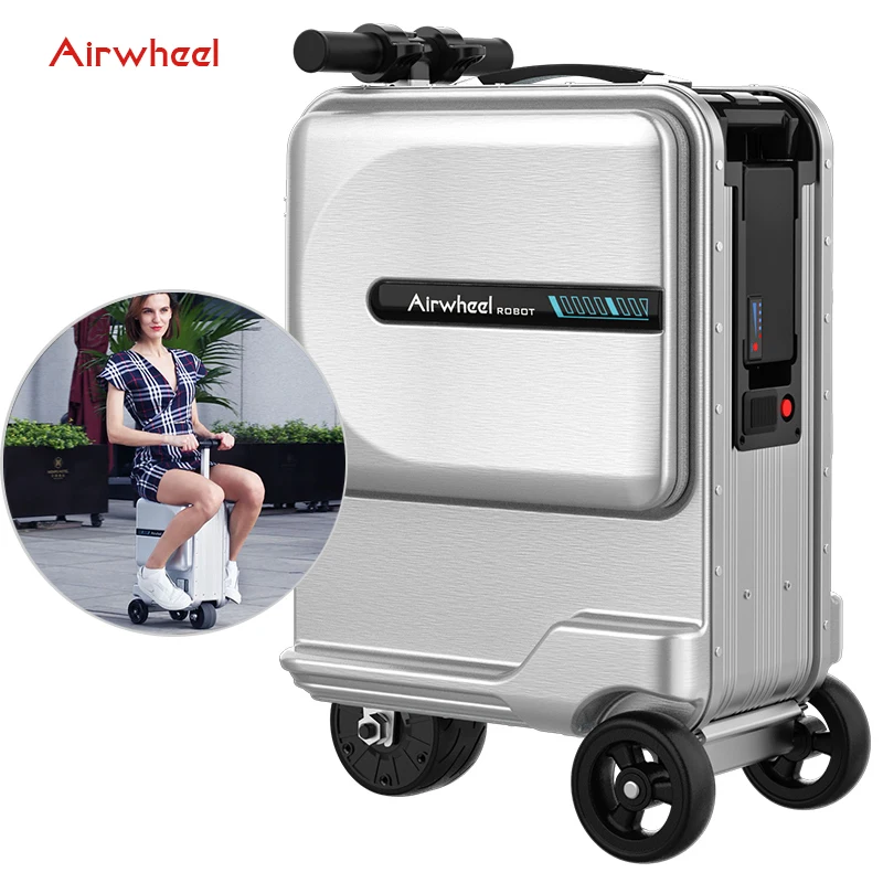 Airwheel SE3minT electrical scooter suitcase carry on 20inch usb charge port luggage set with cup holder travel suitcase
