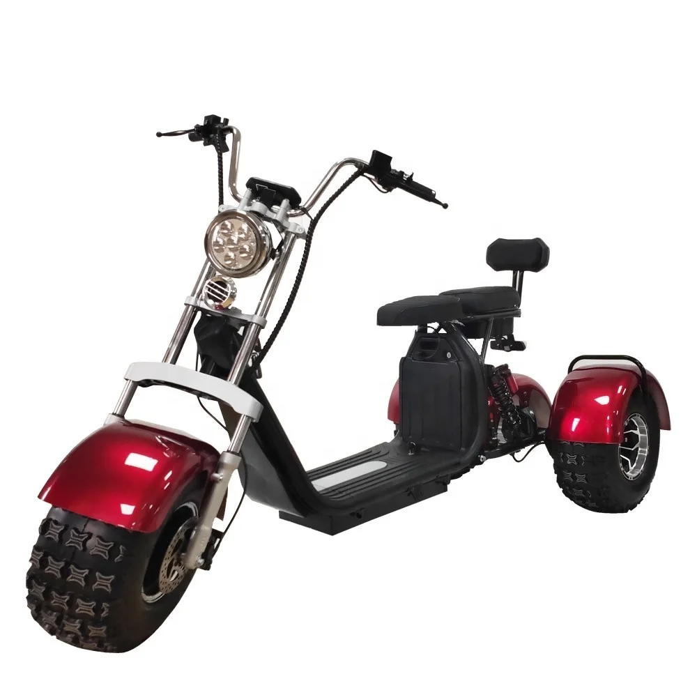 Harlley Citycoco Electric Tricycle Three Wheel Electric Scooter with Off-road Tires for Adult