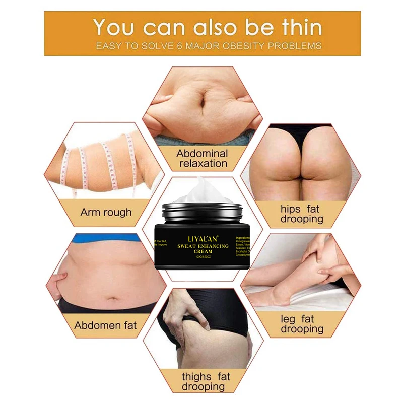 Natural Organic Workout Sweat Enhancing Anti Cellulite Hot Cream Body Slim Stomach Slimming Cellulite Cream