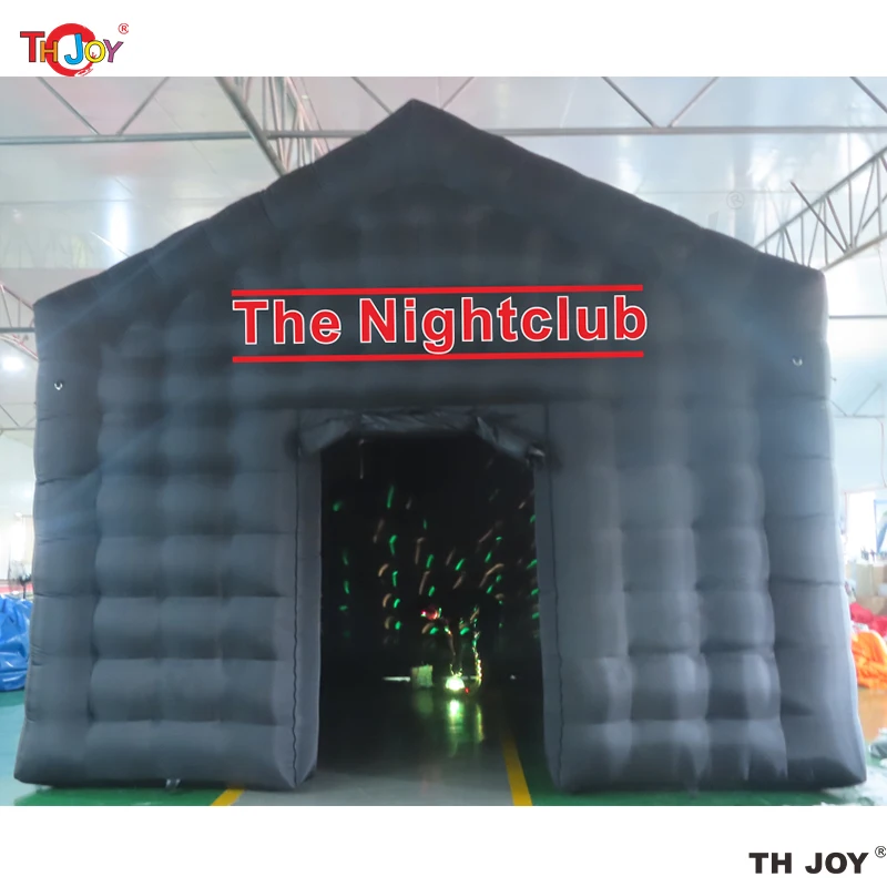 Commercial Black  LED disco lighting mobile night club tent Inflatable Cube Party Tent inflatable nightclub with smoke machine