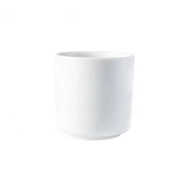 Home daily with pure white simple beaded striped without handle porcelain ceramic tea cup