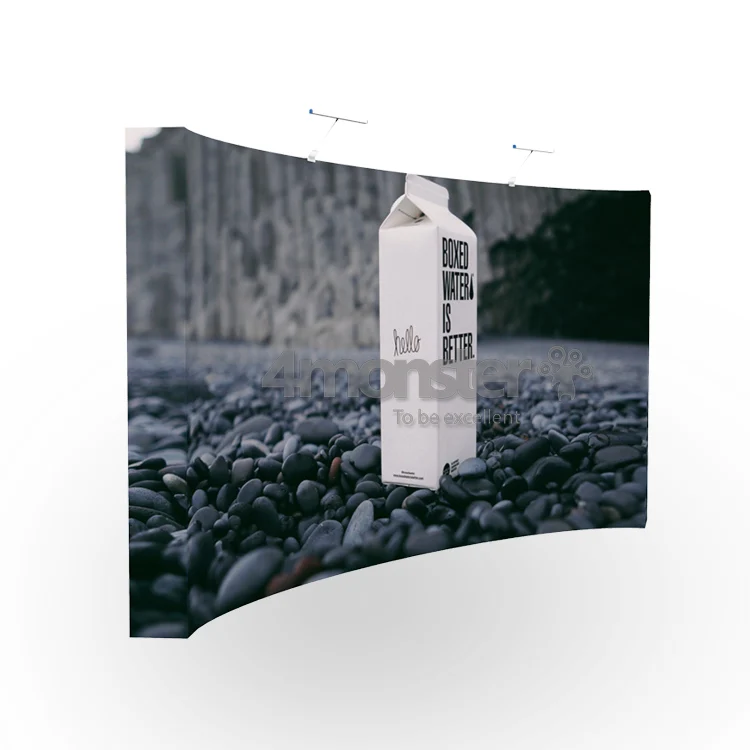 Hot Sale High-end aluminum trade show stand 10 ft curved pop up display