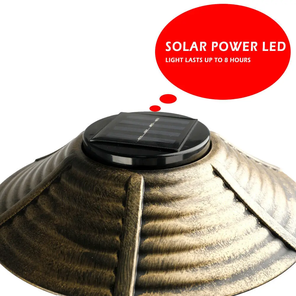 BOCHENG Garden Outdoor Plastic Bird Bath with Antique Design-Patina Green Birdbath Solar Light Bird Feeder