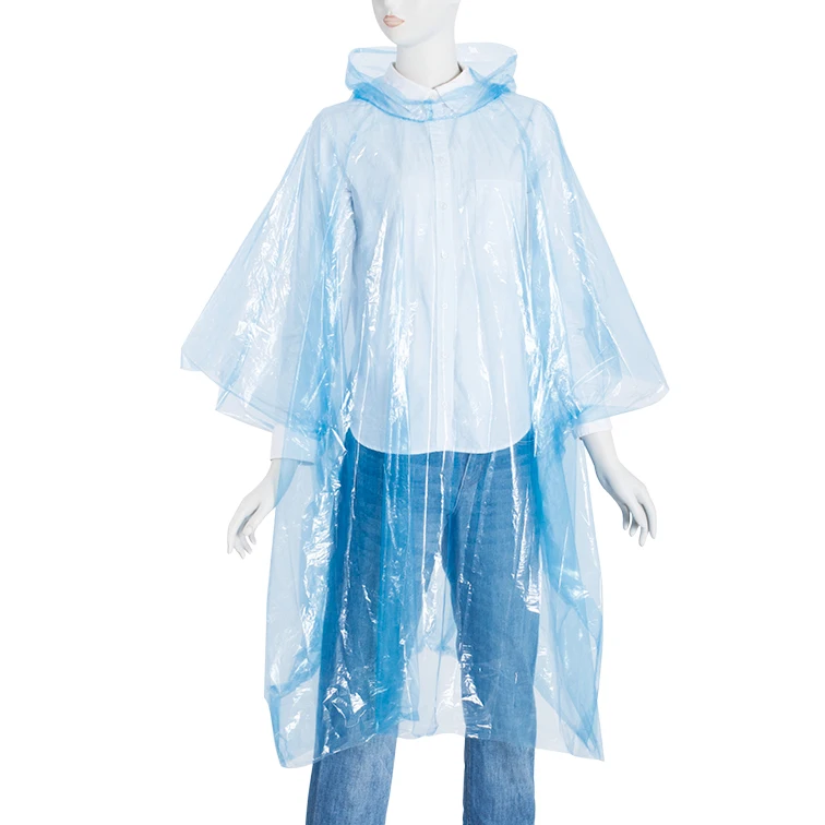 Square adult transparent raincoat/rain poncho