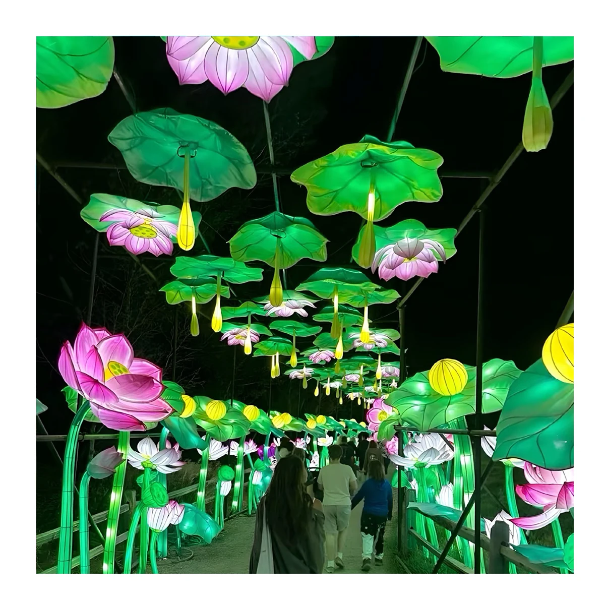 Customizable Chinese Silk Light Lanterns Factory Direct Outdoor Waterproof Plant Flower Decoration Handmade Crafts From Source