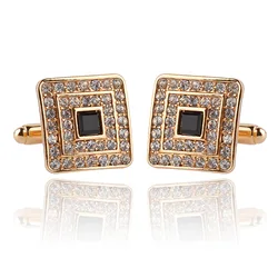 New Austrian Geometry Crystal Cufflinks With Diamonds Sleeve Nail French Twist Cufflinks For Men