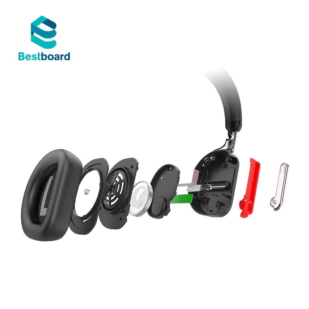 Bestboard Active Noise Cancelling Headphone HIFI 2.4GHZ Blootooth5.0 BT Wireless Headphones With Foldable MIC And Voice Control