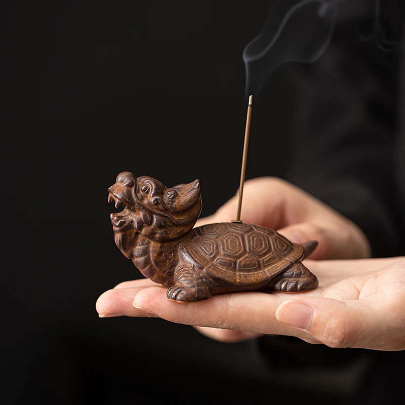 Zen Ceramic Thread Incense Burner Dragon Turtle Tray Home Office Tea Table Tea Ceremony Accessories Incense Incense Holders