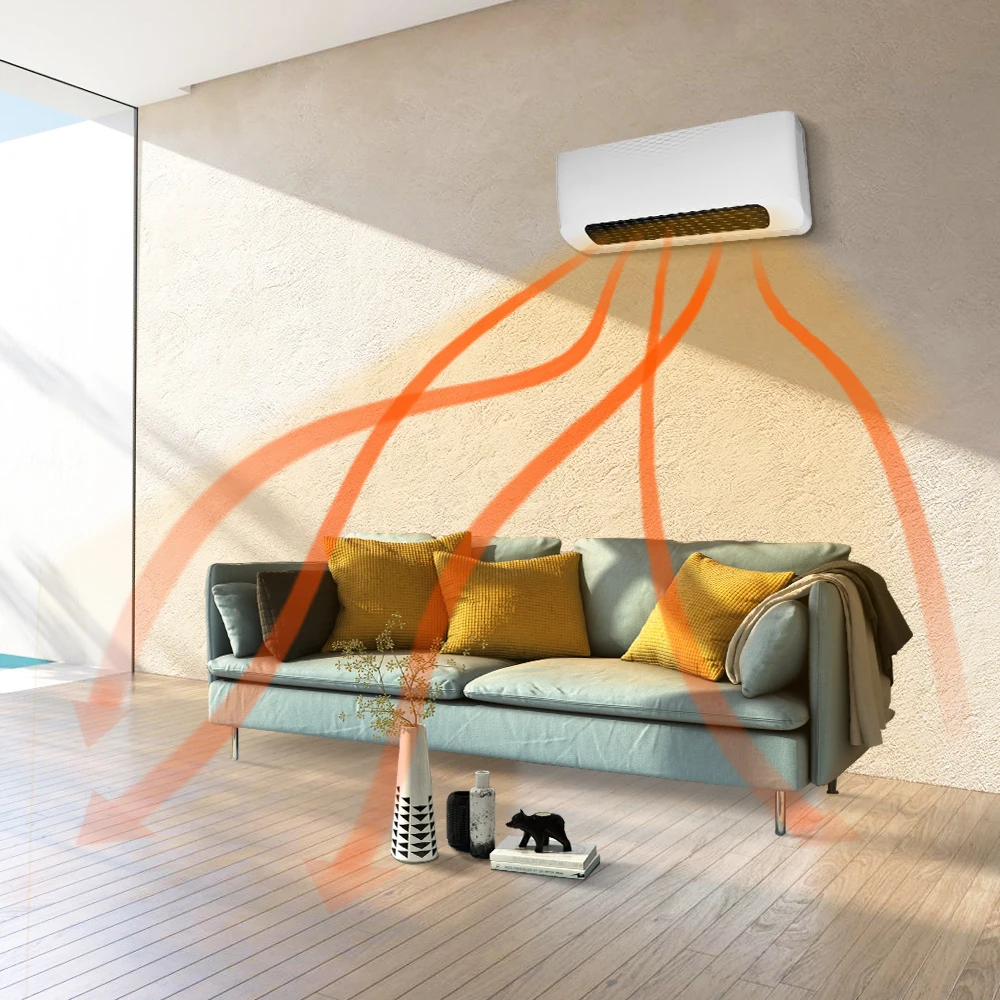 2000W room electric wall mounted heater LED ptc ceramic fan heater with remote control