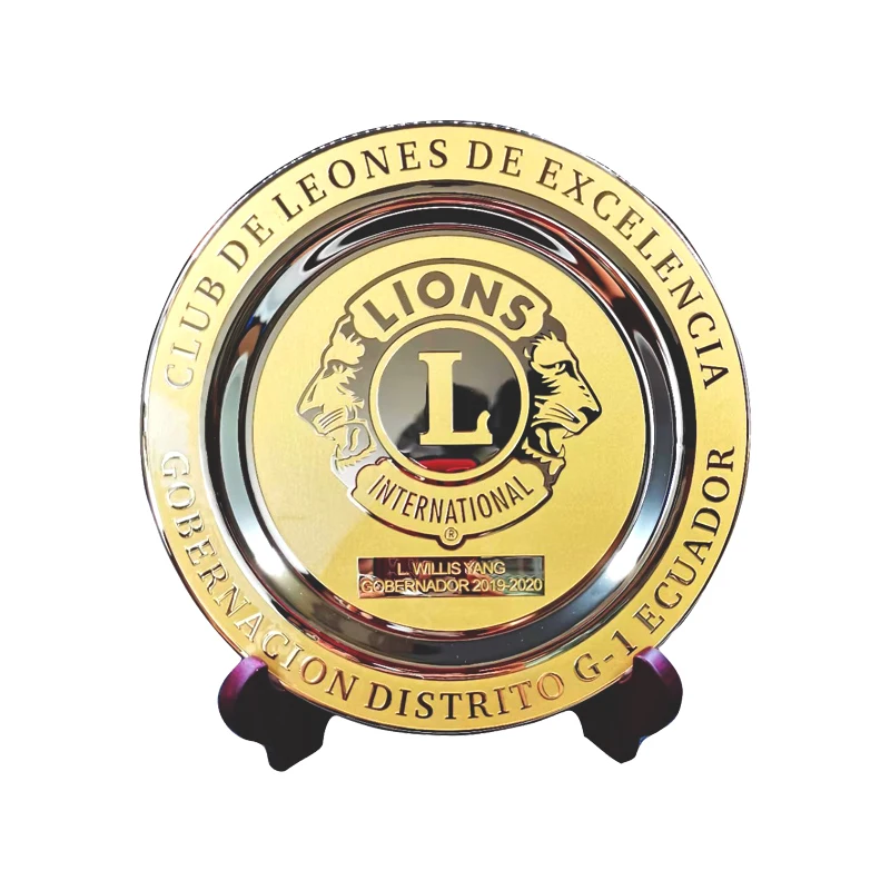 3d customized Premium Copper Ethed award souvenir metal Plate Die casting zinc logo custom award commemorative plates