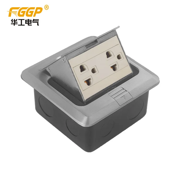 
Philippines US multifunctional outlet brass copper rj45 data floor socket box with data jacks/PH floor box 