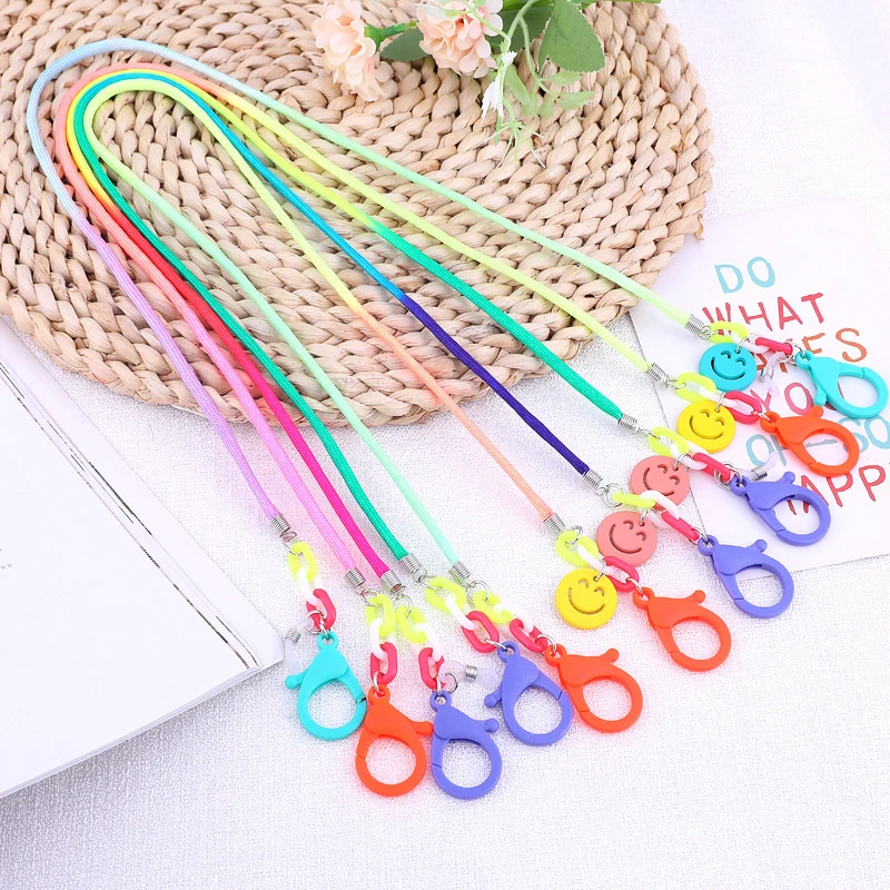 
2020 Lovely Cartoon Smile FaceMask Strap Extender Eyeglass Holder Lanyards Chain Holder For Adult And Kids 