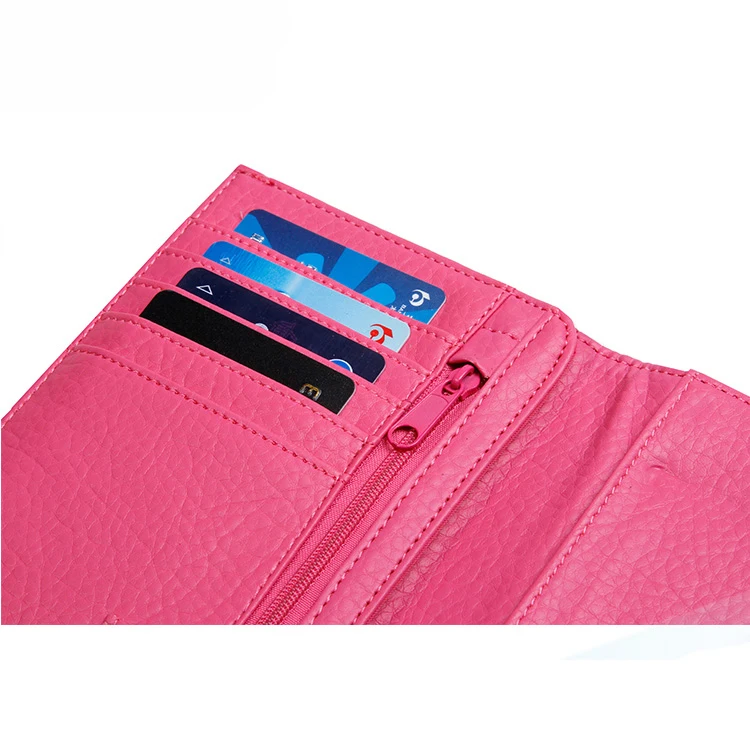 Travelsky custom credit id card holder PU leather passport holder cover for travel