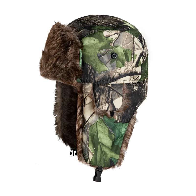 Wholesale Warm Cap Snow Hats Ear Flap Fur Trooper Men Earflap Trapper With Ear Flaps Camouflage Russian Winter Hats