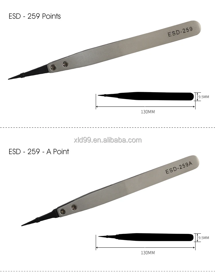 2021 High Precision Light Weight  Antistatic Esd Tweezers Esd Plastic Tweezers