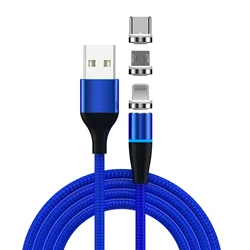 Магнитный 1 м 2 кабель для зарядное устройство 360 Usb 3 en Micro Tipo C зарядный