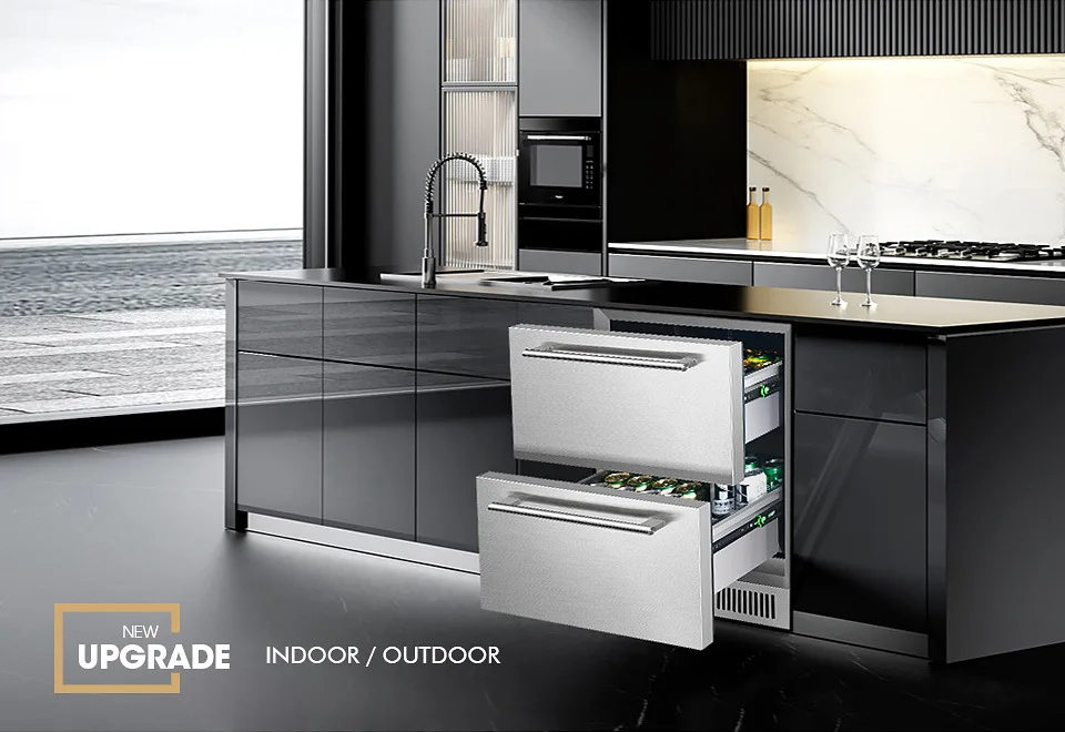 Fenfei sub zero drawer refrigerator freezer under counter adjustable refrigerator drawer for home mini bar