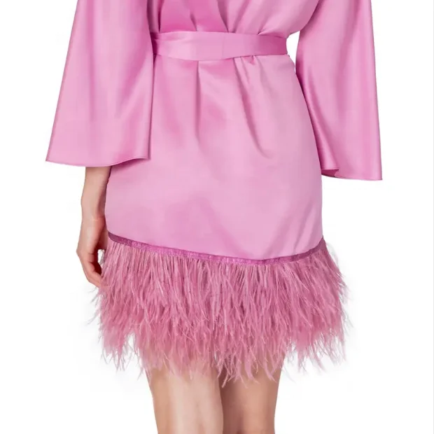 Luxurious Lace 13-15cm 3 Layers Thick Feather Fringe Fluffy Ostrich Feather Trim For Robe Dress Lace Decoration