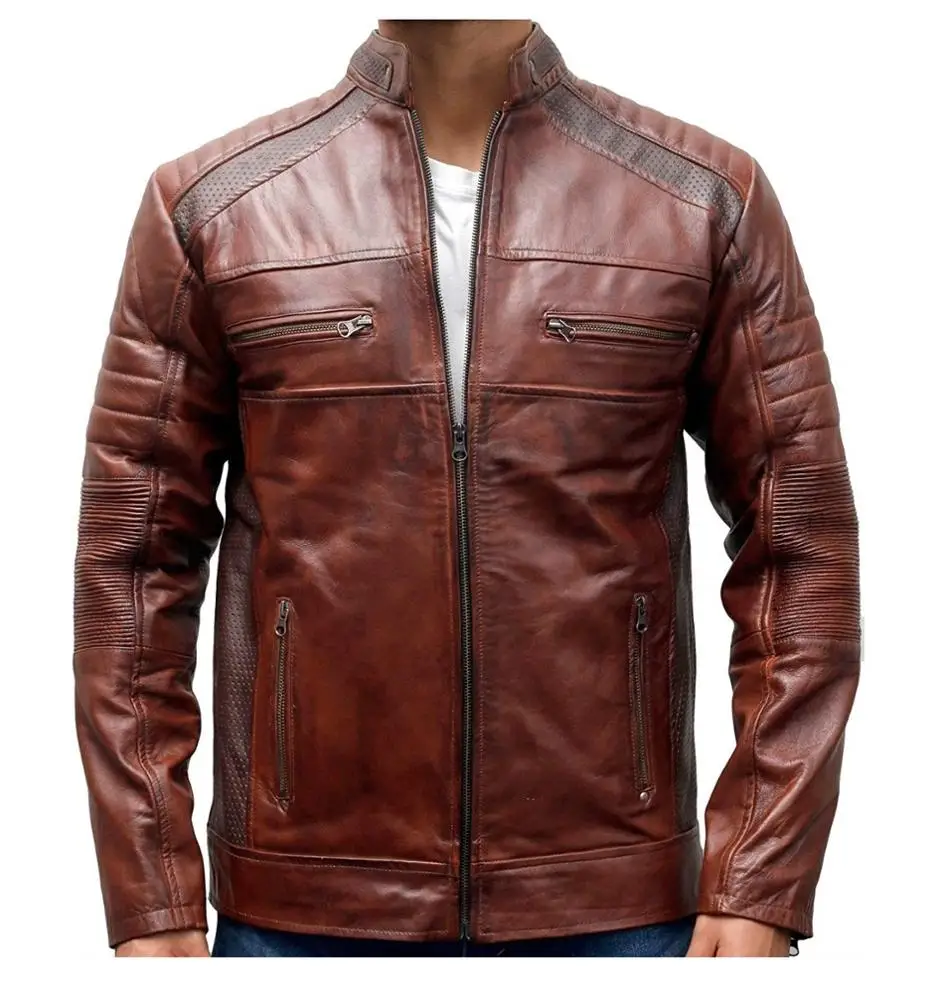 
wind breaking mens soft black leather jacket 