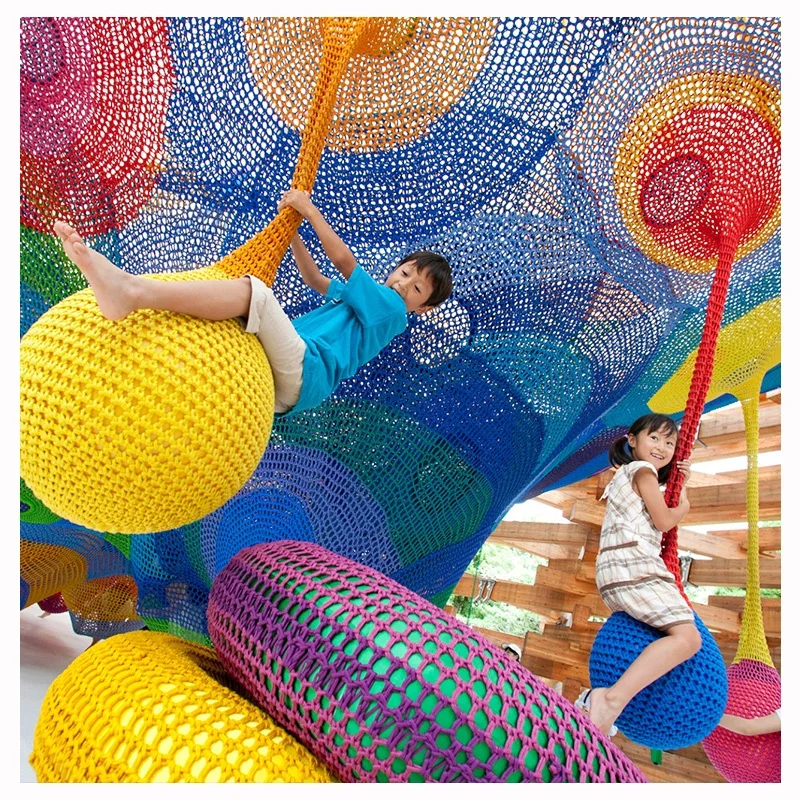 crocheted playground indoor Amusement park equipment kids soft crochet net small indoor playground
