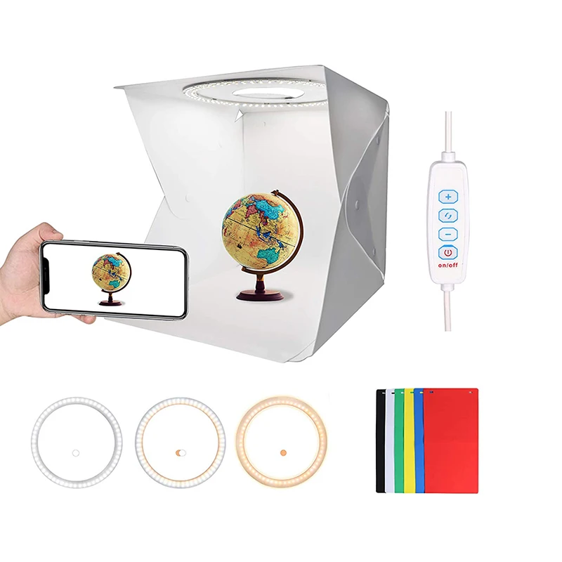 40 см шесть цветов фона портативный мини Лайтбокс для фотосъемки палатка комплект коробка фотостудии с 2 светодиодными панелями