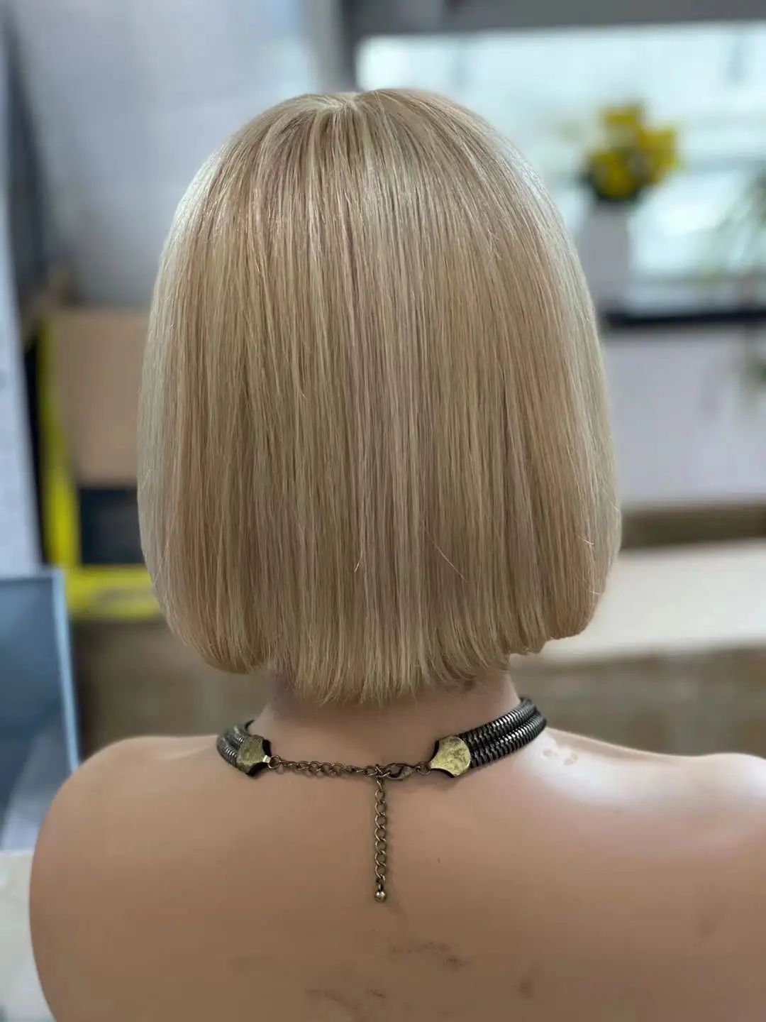New Ombre blonde and two tone color human hair short bob lace front wig #27+#60