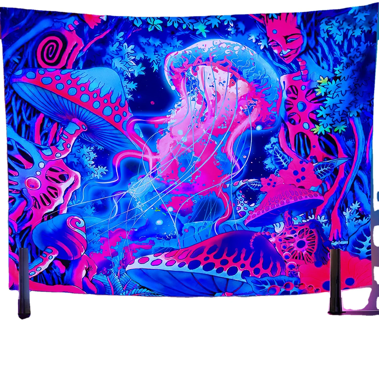 Colorful Digital Printing Wall Hanging Banner Home Decor Logo Tapestry Blanket Custom UV Print Light Polyester Tapestry