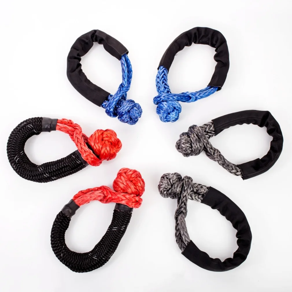 15 Tons 33500 pounds Amazon Hot Selling OEM Customized Logo Recovery Tow Strap Rope UHMWPE Soft Shackle