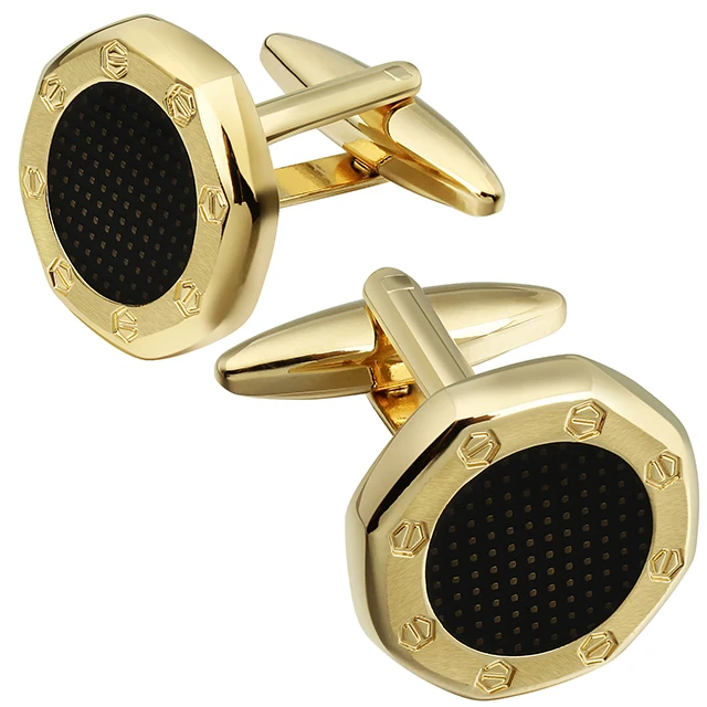 New Arrival Gold Silver Cufflinks Round Shape 20mm Custom Enamel Color Metal Cuff Buttons for Mens
