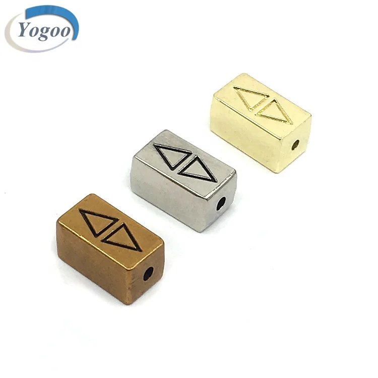 Металлический блок без никеля, металлические бусины с индивидуальным логотипом для изготовления ювелирных изделий