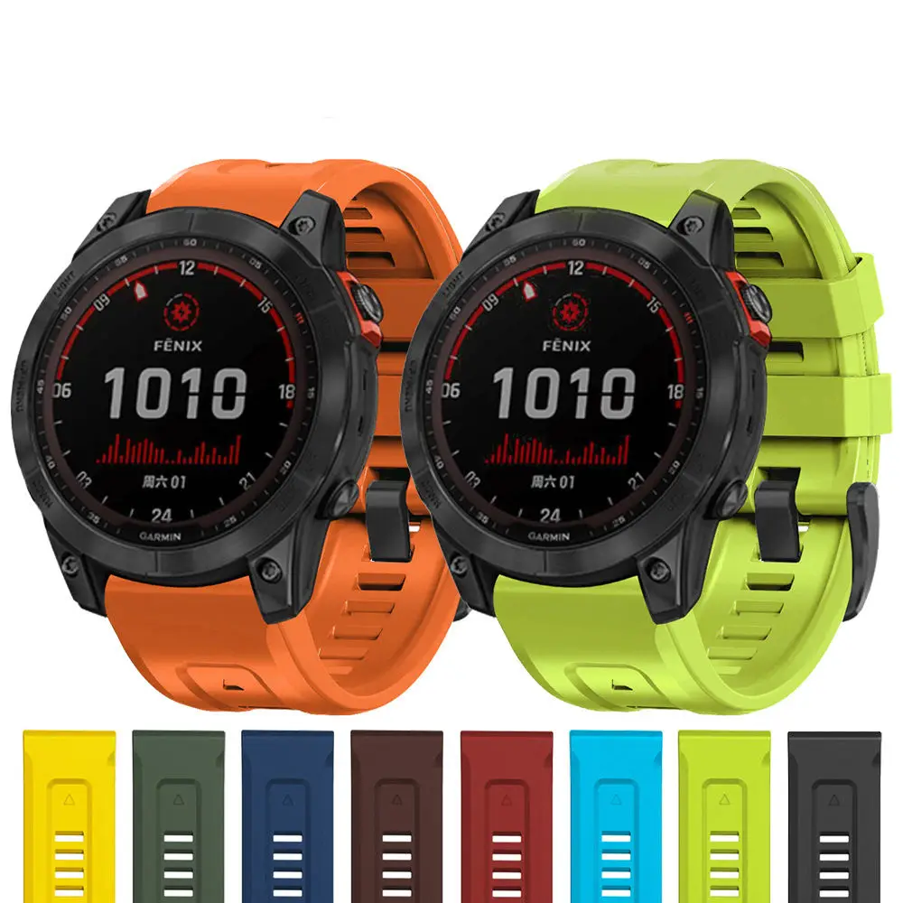 ShanHai 22MM 26MM Silicone Watch Band For Garmin Fenix 6X 6 6S Pro 7X 7 Easyfit Strap Wristband Fenix 5 5X 5S Plus Bracelet