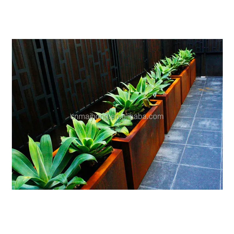 Laser Cut Outdoor Privacy Screen with Planter Box,Metal Privacy Panel, Raised Garden Bed