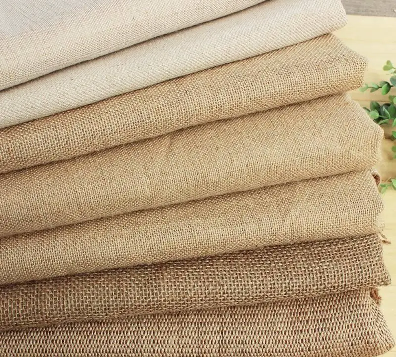 100% Jute Fiber  Fabric   Fall Table Runner Burlap Roll Jute Fabric for Decoration 45*45 160 440g