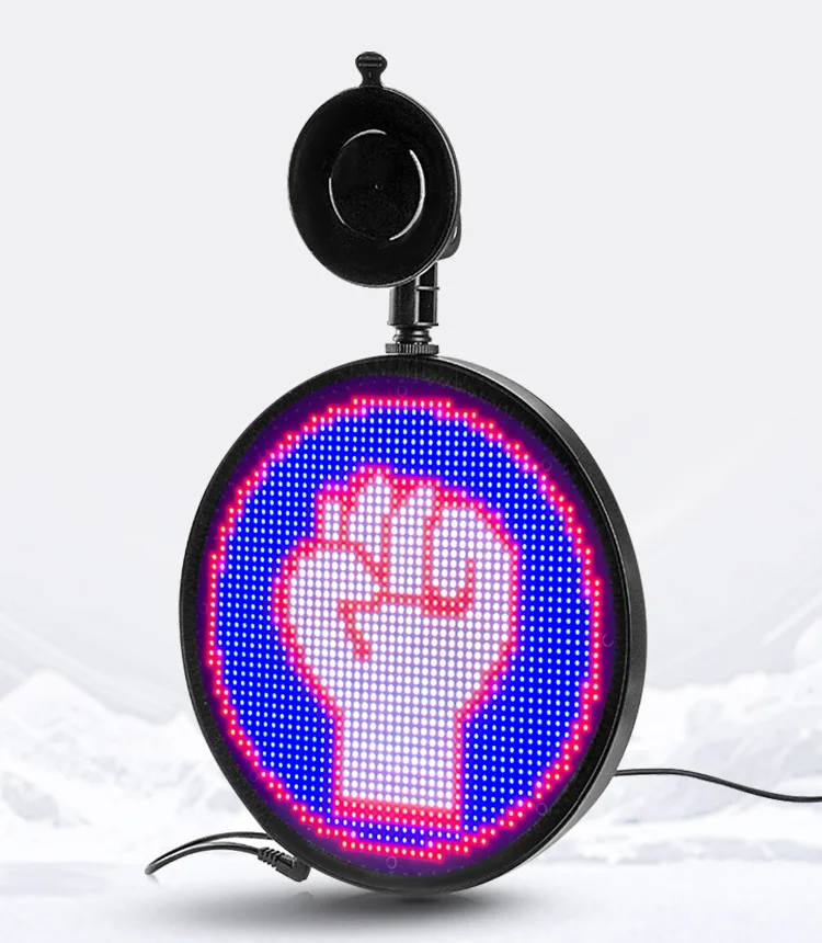 2024 LED Matrix Blue tooth Control 12V Car Sign Full Color Graffiti DIY Animation Programmable Scrolling LED Display Car Board