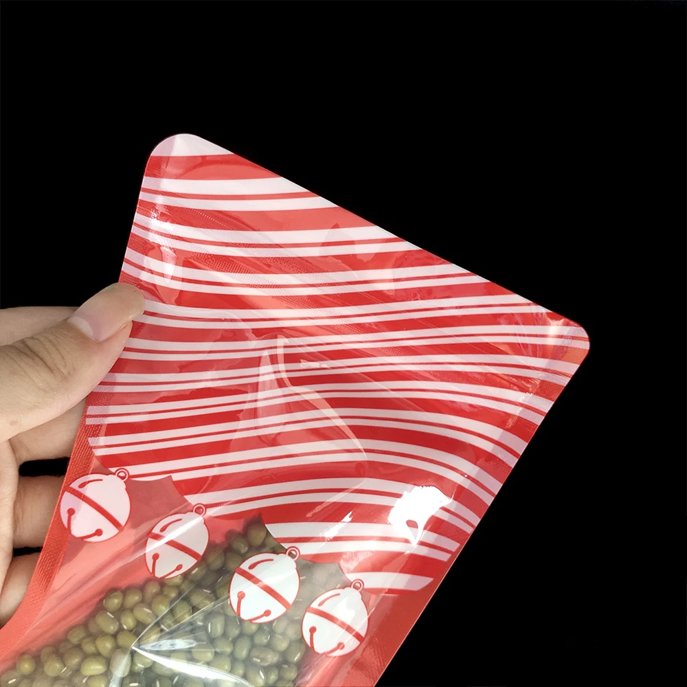 Christmas Stockings Special Shaped Candy Packaging Mylar Bags Wholesale Plastic Zipper Christmas Bag For Gummies