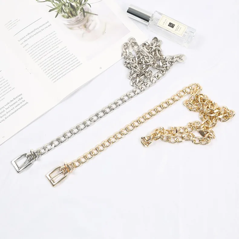 Unisex metal belt ins fashion accessories fashionable dress jeans belt chain belt wholesale
