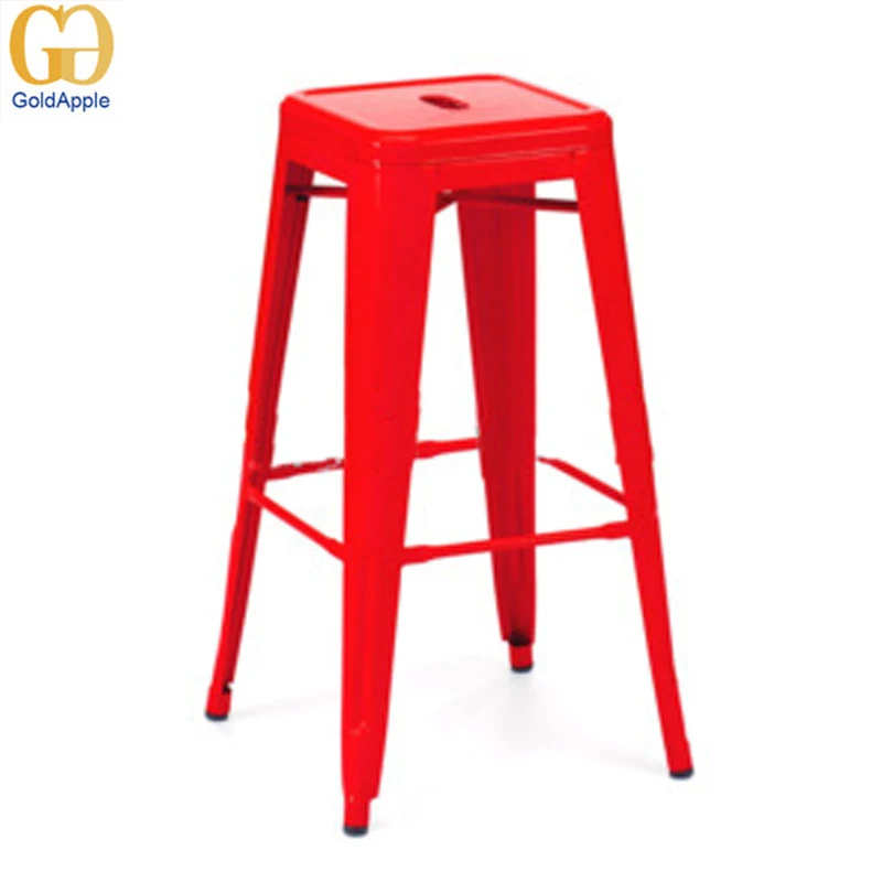 China industrial french style outdoor electroplate rose gold metal bar stool