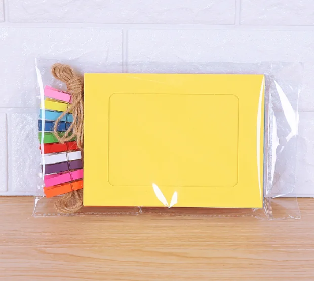 cheap DTY 10pcs/set 10 colours easy install paper photo frame hanging picture frame