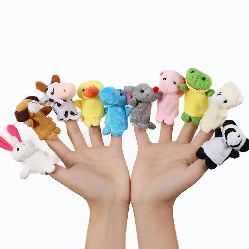 Cartoon hand puppet doll finger puppet children tell stories early education plush small toy
