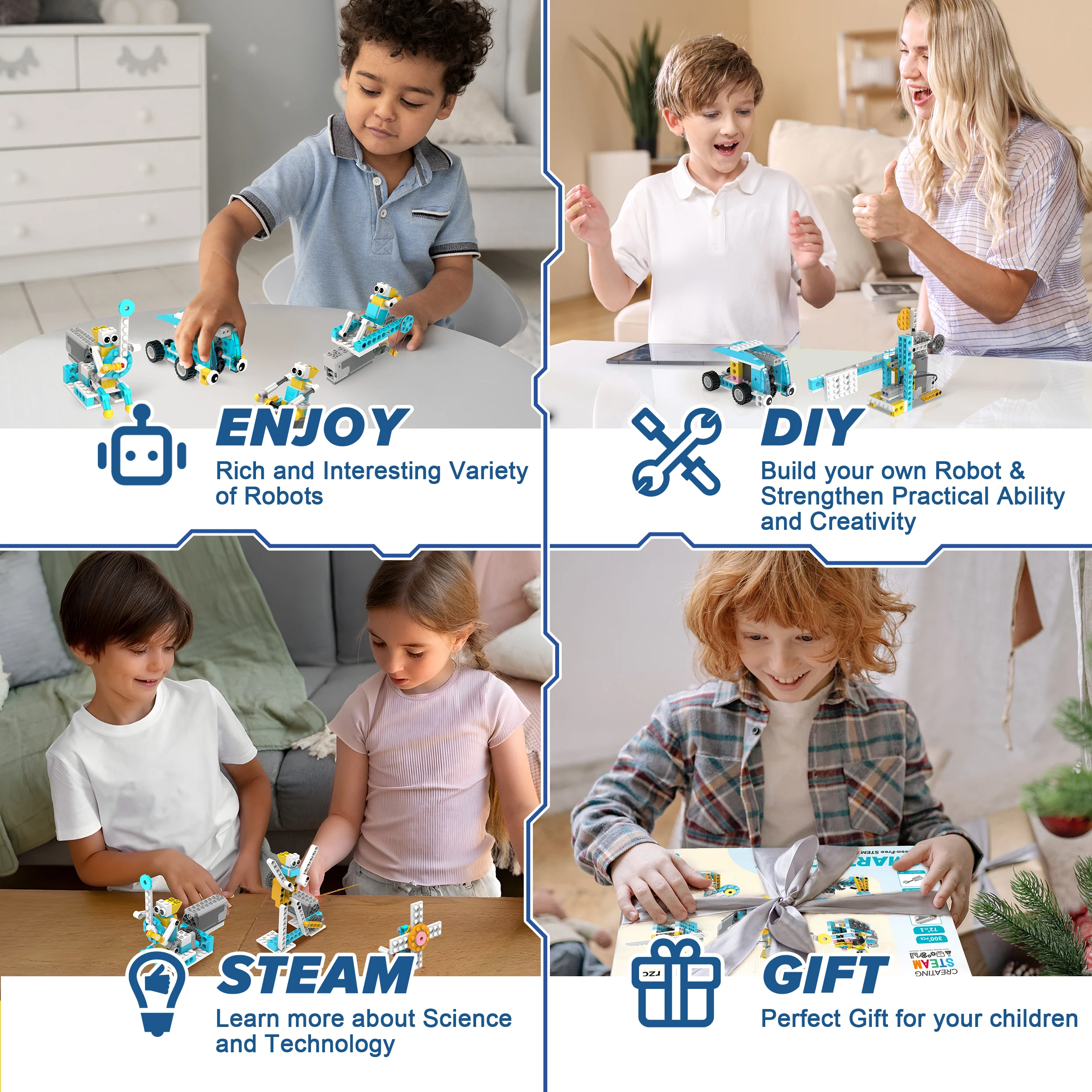 Makerzoid Smart Robot 72-in-1 Intelligent Toys STEM Toy DIY Educational Leaning Kit Building Robot Kit for Kids