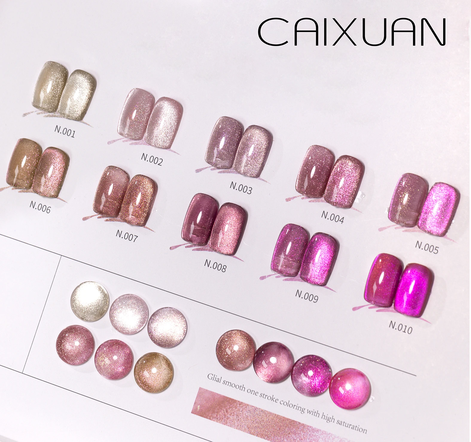 Caixuan 2023 Peach cat eye gel 10 Colors 1kg Packing Nail Salon Crystal Cat Eye Gel