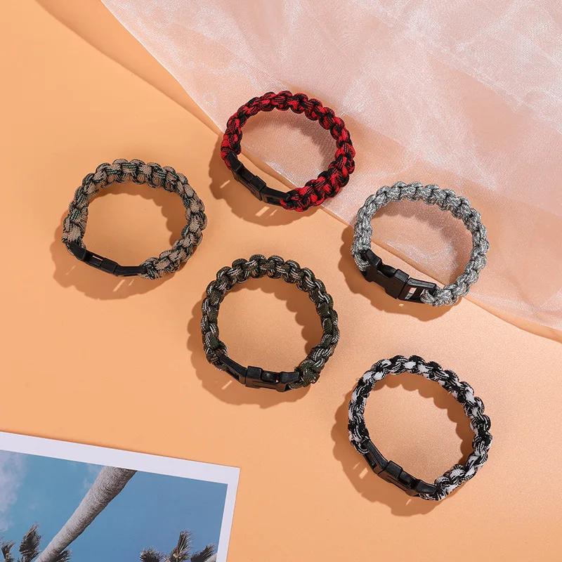 Parachute bracelet manufacturers direct spot wholesale outdoor emergency survival camping escape hand-woven parachute bracelet