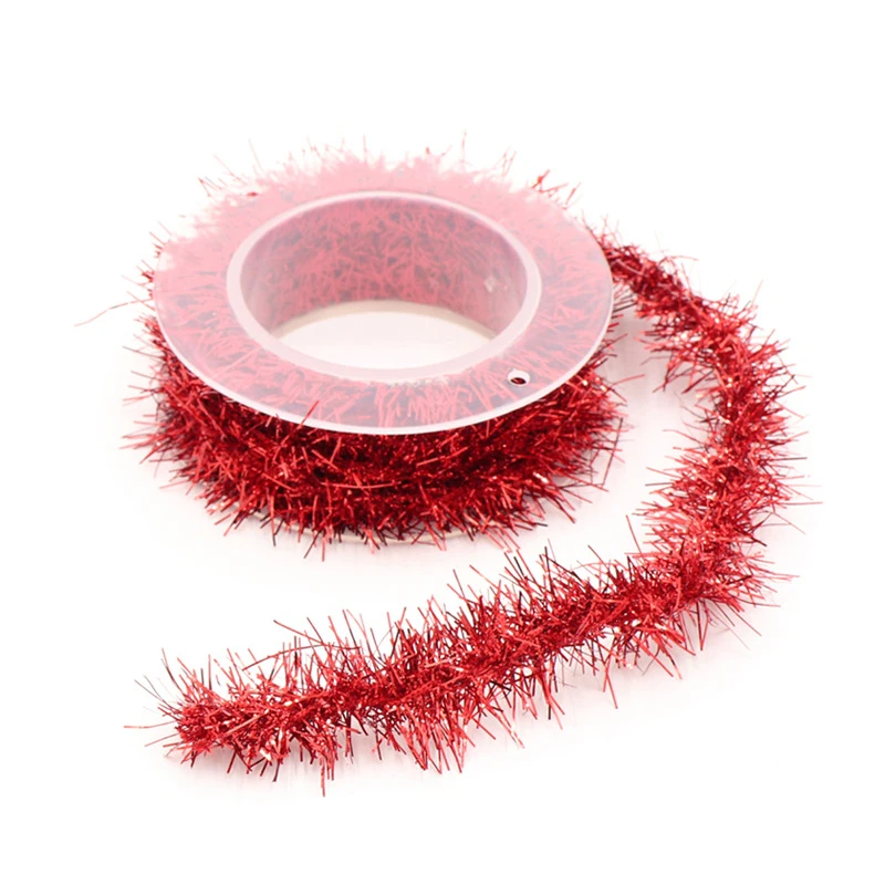 ZENGLONG textile suppliers 2cm 9g christmas decoration rope DIY metal wire ribbon tinsel yarn for wholesale