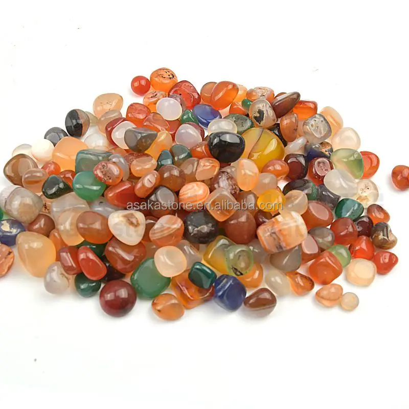 Wholesale natural Multicolor Mixed agate tumbled crystal carnelian heal stone for decorative fish tank aquarium & flower plant