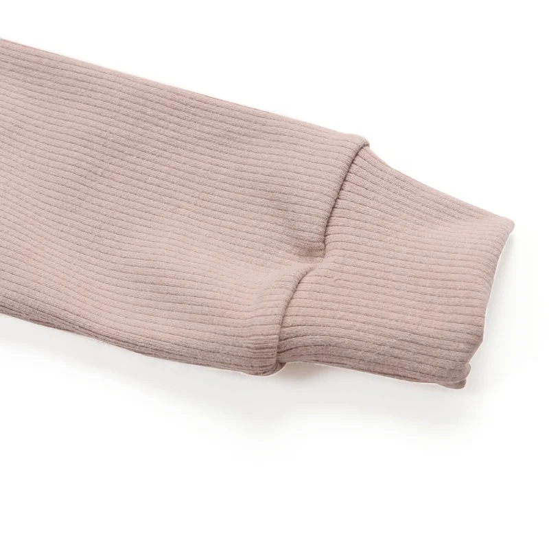 Newborn baby clothes kids clothing buttons front cuff long sleeve with pockets pink organic cotton ribbed baby romper