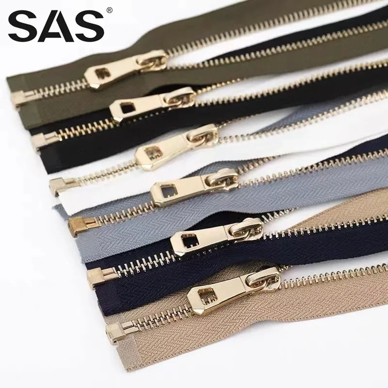 Аксессуары для шитья SAS оптовая продажа цветные черные металлические застежки-молнии с открытым концом