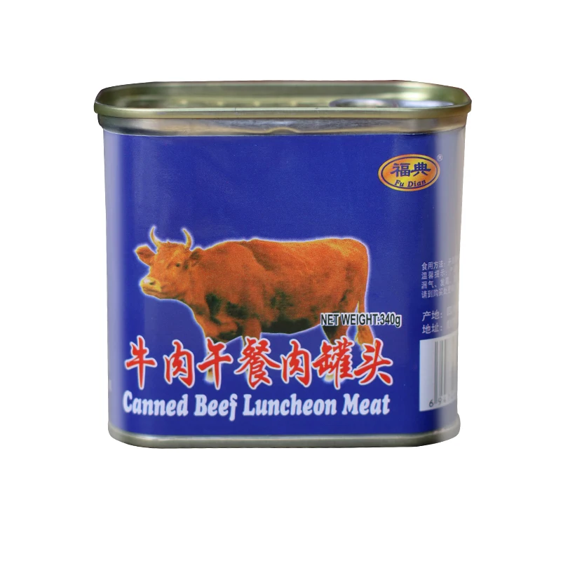 Canned Luncheon Meat 90% content 340g BBQ Beef Flavor Instant Food Hot Pot Ingredients Beef Meat Canned