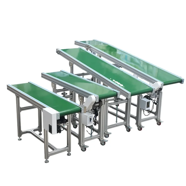 Green pvc belt conveyor equipment mini conveyor belt transfer cargo for manufacturer assembly packing line