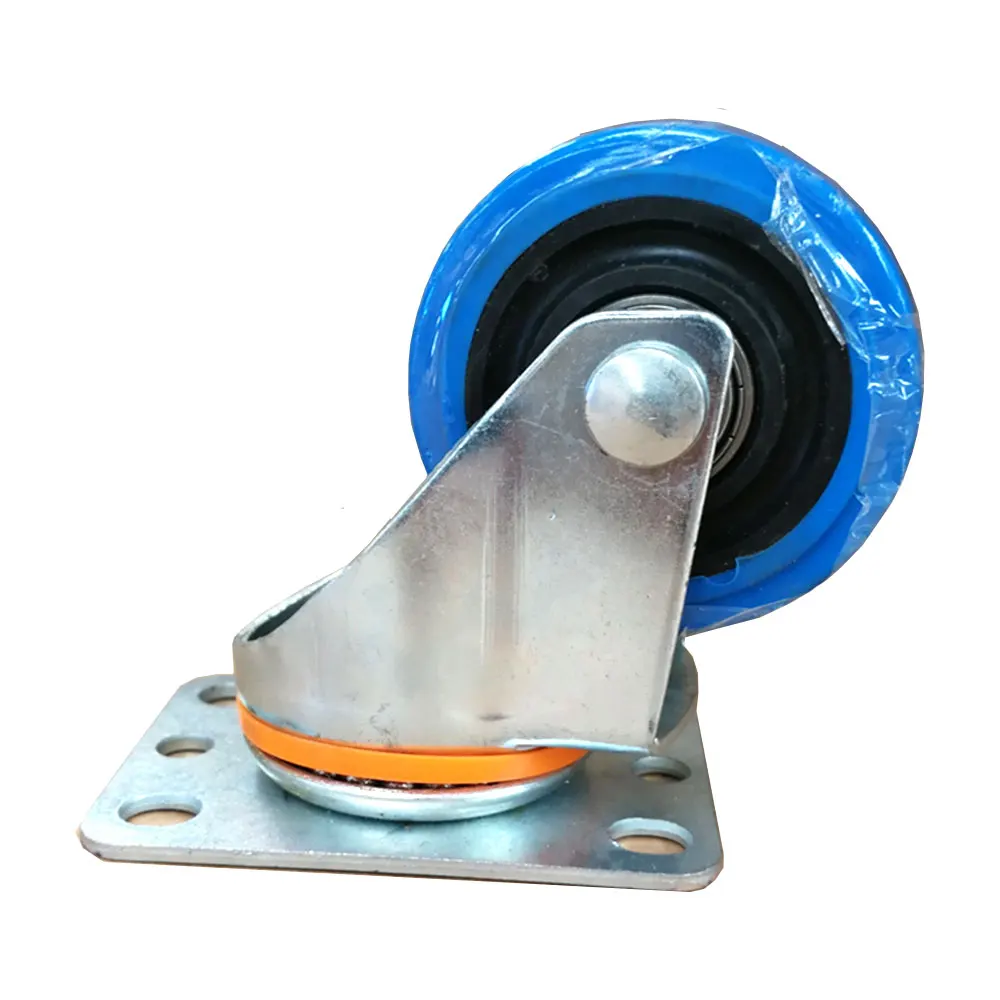 
5 inch industrial Blue elastic TPR rubber swivel caster wheels with roller bearing  (60765009453)