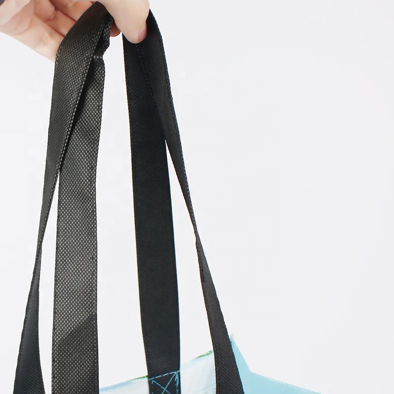 Promotional eco-friendly recycled handled non woven shopping bag with custom logos lululemon black shopping bag